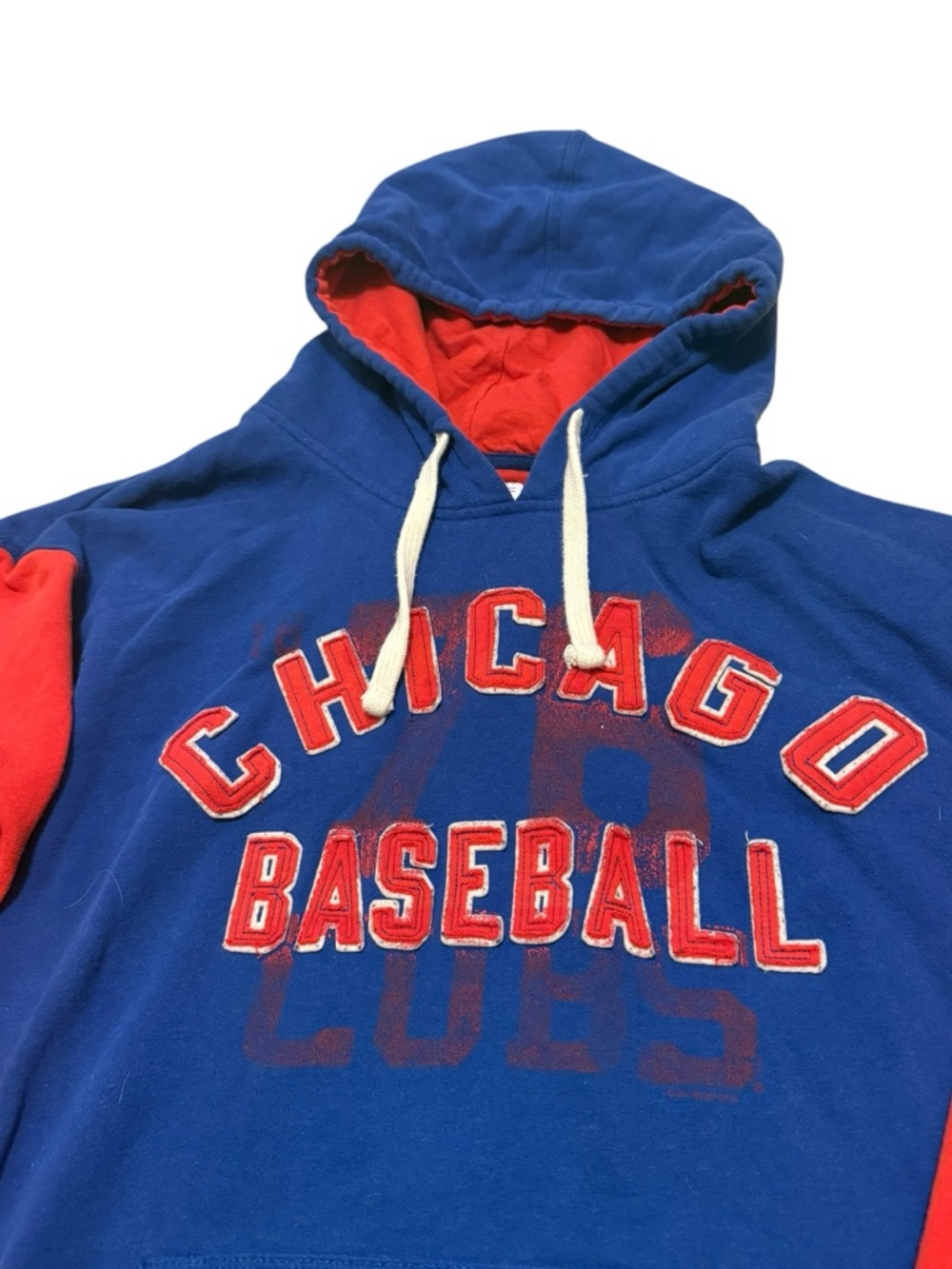 Chicago Cubs Hoodie Men’s XL Blue Red Gill Carl Banks Genuine Merchandise - Picture 3 of 5